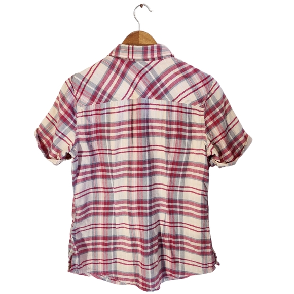 Carhartt Cowgirl Women Button Down Shirt Size M Pink-Cream Color - Picture 5 of 13